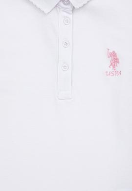 Kız Çocuk Beyaz Basic Polo Yaka Tişört - 50246800006