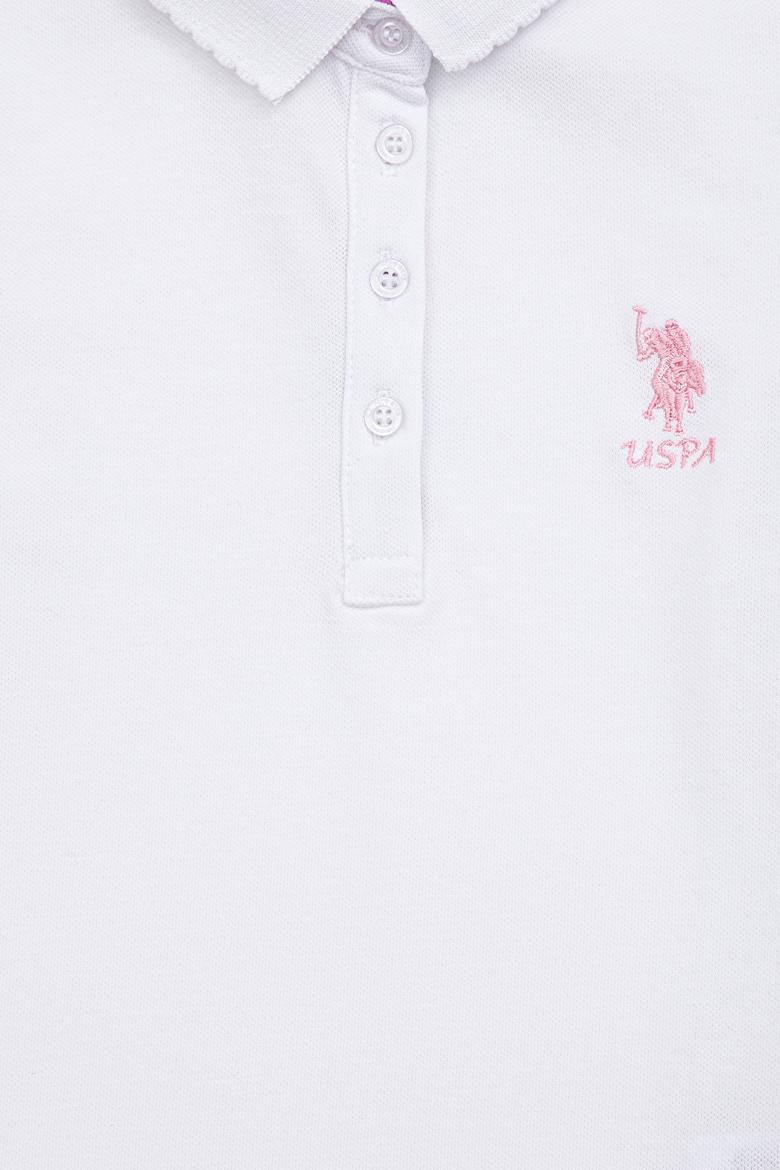 Kız Çocuk Beyaz Basic Polo Yaka Tişört - 50246800006