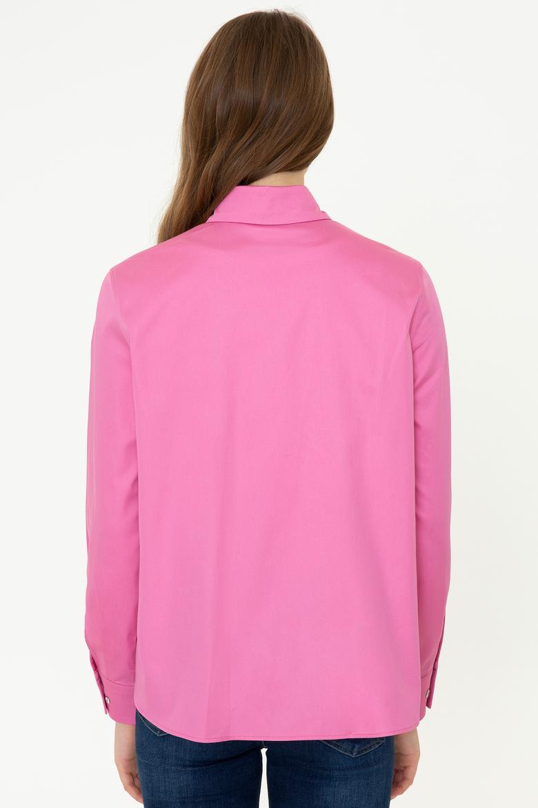 Kadın Pembe Uzun Kollu Gömlek - 50246461012