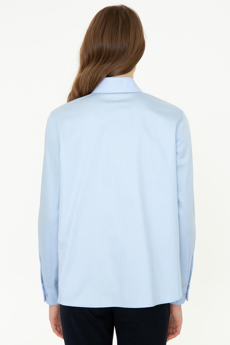 Kadın Açık Mavi Gömlek Uzunkol - 50246461022