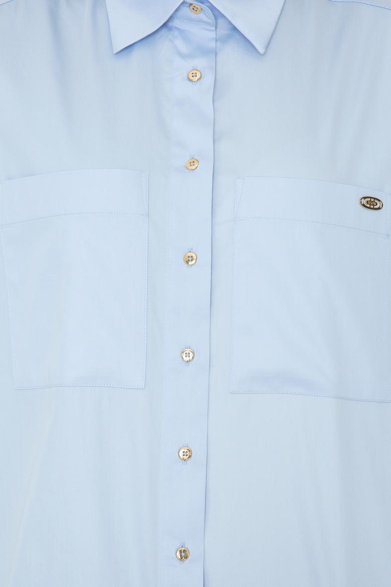 Kadın Açık Mavi Gömlek Uzunkol - 50246461022