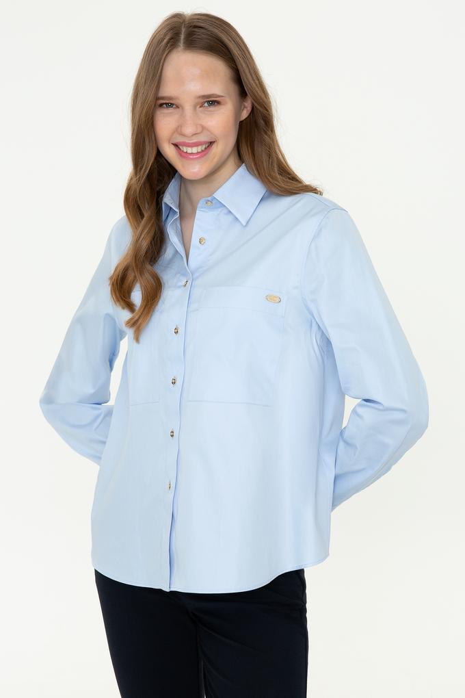 Kadın Açık Mavi Gömlek Uzunkol