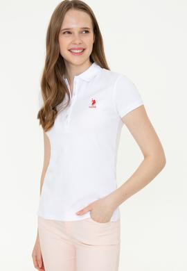 Kadın Beyaz Basic Polo Yaka Tişört - 50246326008