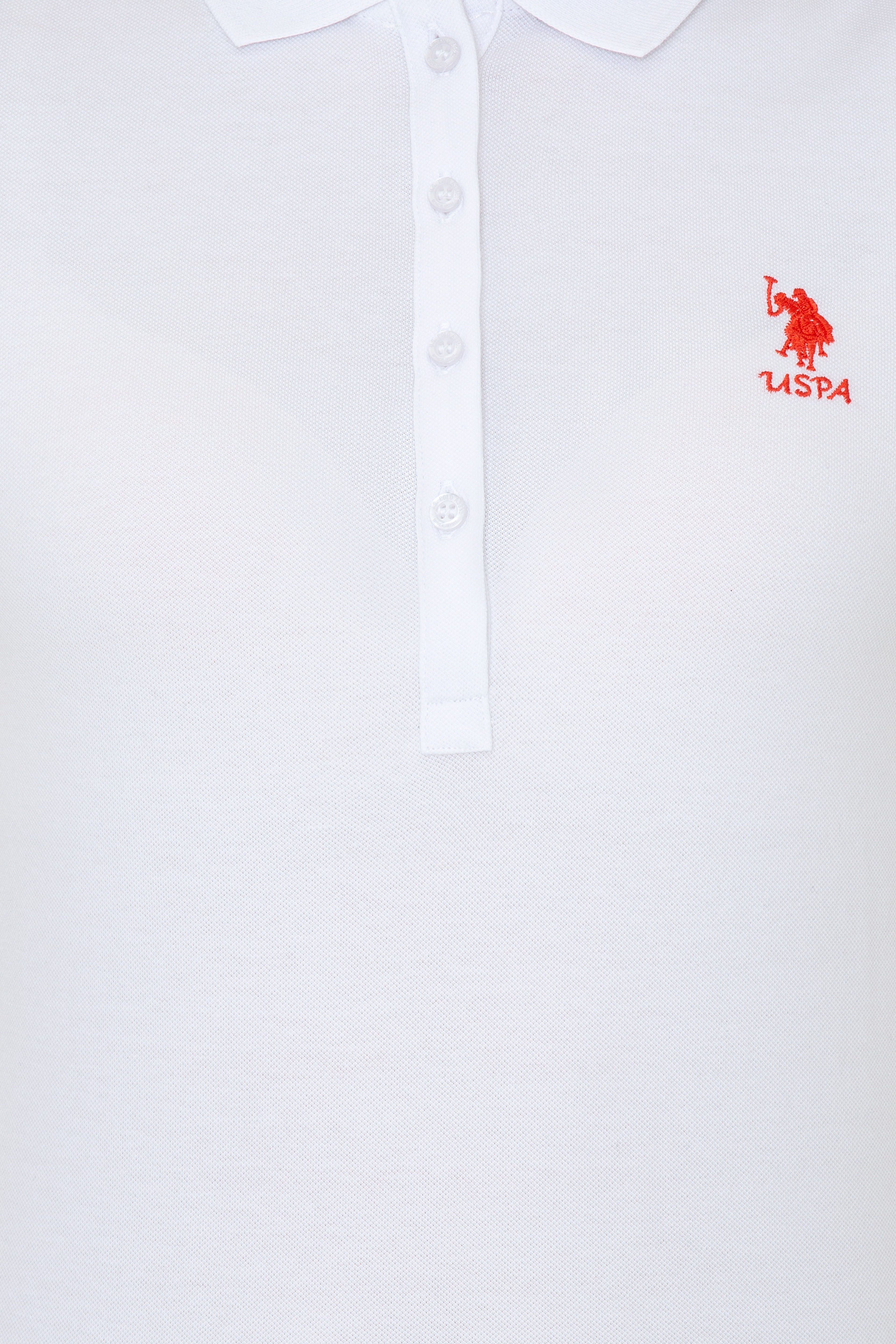 Kadın Beyaz Basic Polo Yaka Tişört - Image 6