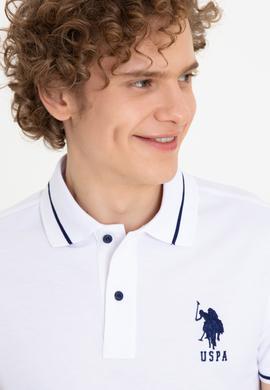 Erkek Beyaz Polo Yaka T-Shirt Basic - 50247371030