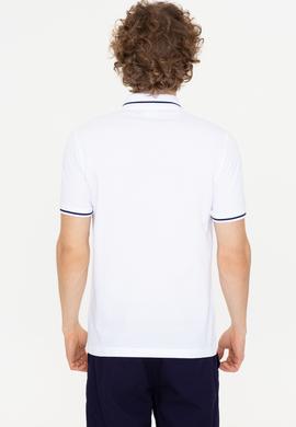 Erkek Beyaz Polo Yaka T-Shirt Basic - 50247371030