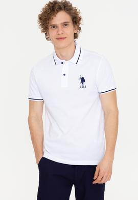 Erkek Beyaz Polo Yaka T-Shirt Basic - 50247371030