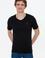 Erkek Siyah V Yaka Basic Tişört