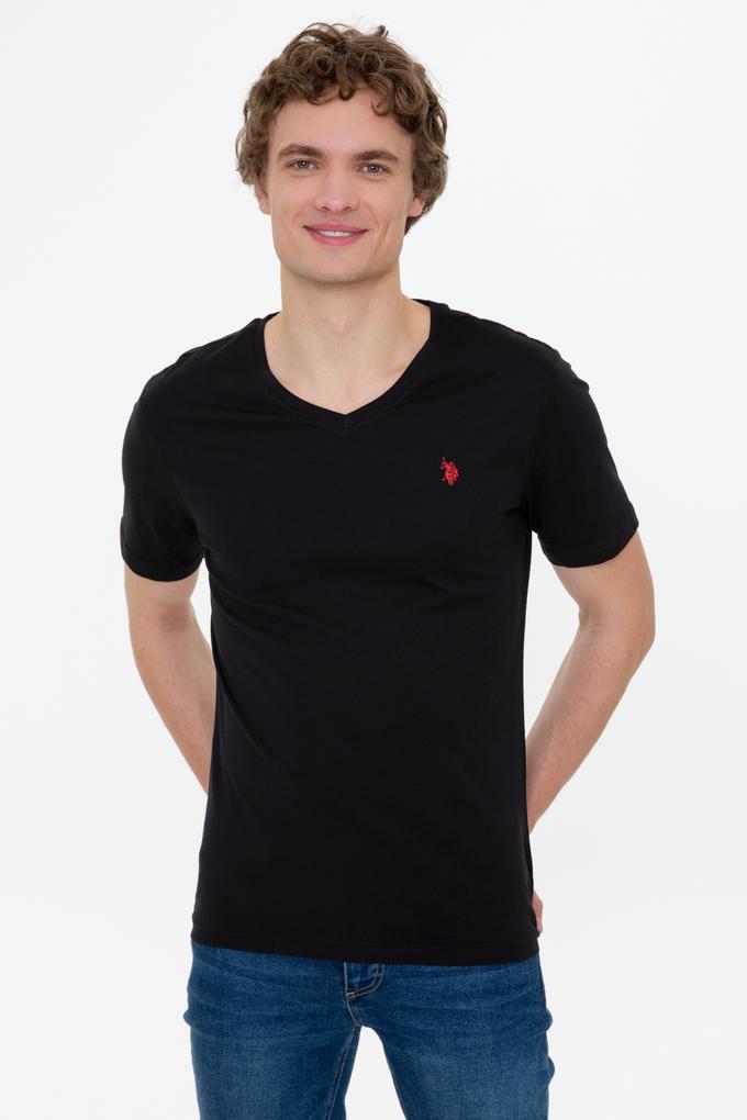 Erkek Siyah V Yaka Basic Tişört