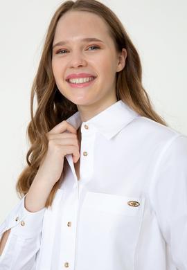 Kadın Beyaz Uzun Kollu Gömlek - 50246461050