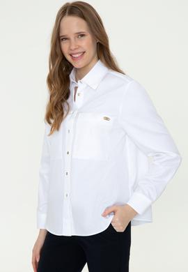 Kadın Beyaz Uzun Kollu Gömlek - 50246461050