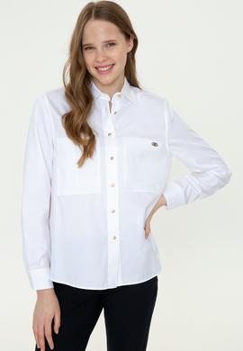 Kadın Beyaz Uzun Kollu Gömlek - 50246461050