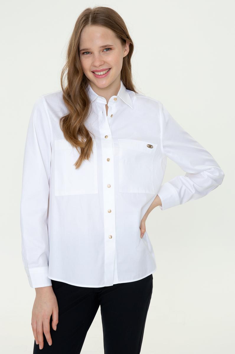 Kadın Beyaz Uzun Kollu Gömlek