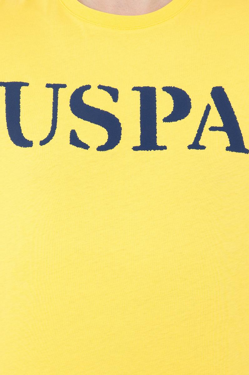 Erkek Açık Sarı Basic Bisiklet Yaka Tişört