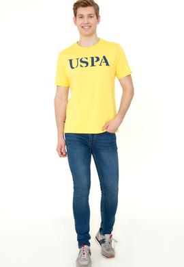 Erkek Açık Sarı Basic Bisiklet Yaka Tişört - 50248569139