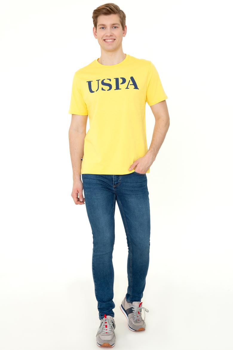 Erkek Açık Sarı Basic Bisiklet Yaka Tişört - 50248569139