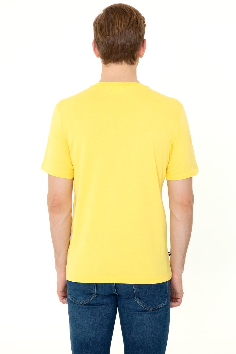 Erkek Açık Sarı Basic Bisiklet Yaka Tişört - 50248569139