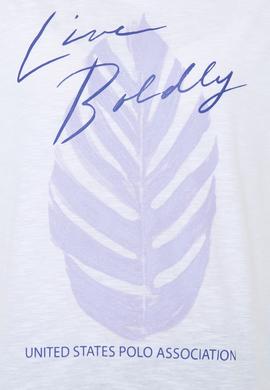 Kadın Beyaz Bisiklet Yaka Tişört - 50248990004