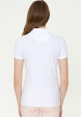 Kadın Beyaz Basic Polo Yaka Tişört - 50246287007