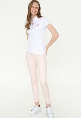 Kadın Beyaz Basic Polo Yaka Tişört - 50246287007