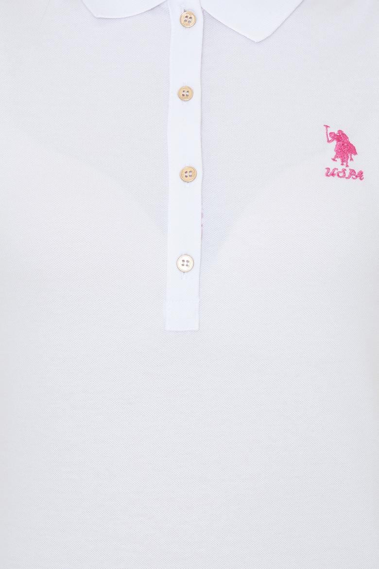 Kadın Beyaz Basic Polo Yaka Tişört - 50246287007
