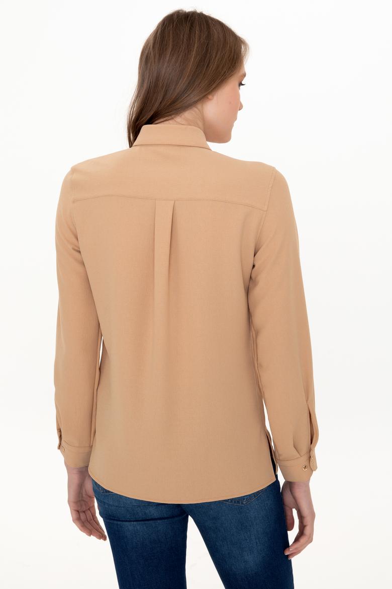 Kadın Camel Uzun Kollu Gömlek - 50237593040