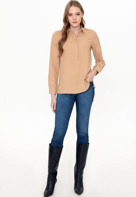 Kadın Camel Uzun Kollu Gömlek - 50237593040