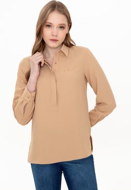 Kadın Camel Uzun Kollu Gömlek - 50237593040