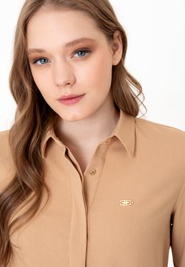 Kadın Camel Uzun Kollu Gömlek - 50237593040