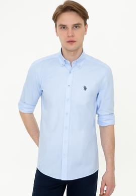 Erkek Açık Mavi Uzun Kollu Basic Gömlek - 50249521002
