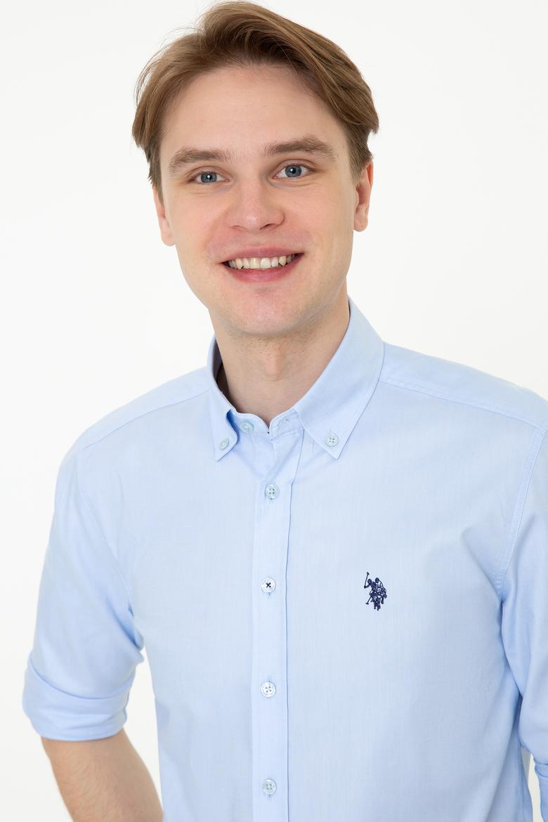 Erkek Açık Mavi Uzun Kollu Basic Gömlek - 50249521002