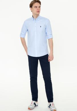 Erkek Açık Mavi Uzun Kollu Basic Gömlek - 50249521002