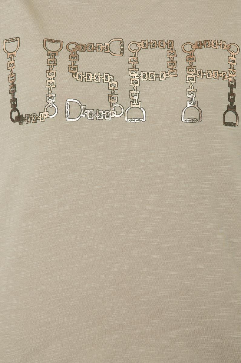 Kadın Haki Bisiklet Yaka Crop Tişört