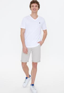 Erkek Beyaz Basic Bisiklet Yaka Tişört - 50249152001