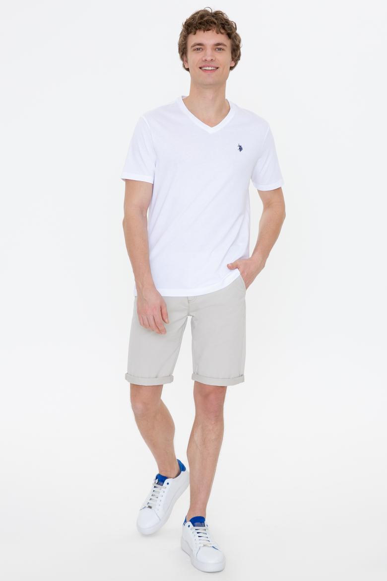 Erkek Beyaz Basic Bisiklet Yaka Tişört - 50249152001