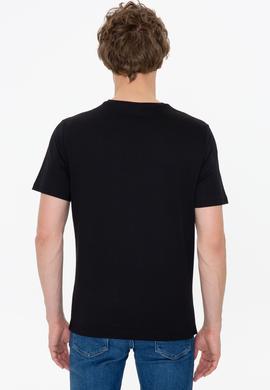 Erkek Siyah Bisiklet Yaka Basic T-Shirt - 50249152011