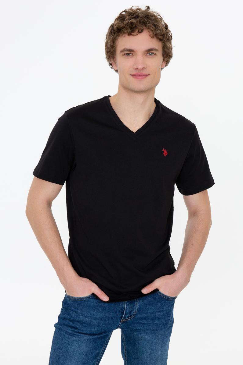 Erkek Siyah Bisiklet Yaka Basic T-Shirt