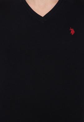 Erkek Siyah Bisiklet Yaka Basic T-Shirt - 50249152011