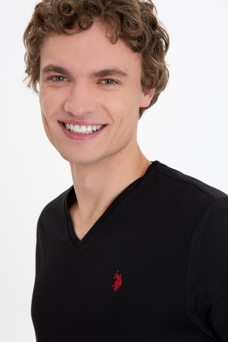 Erkek Siyah Bisiklet Yaka Basic T-Shirt - 50249152011