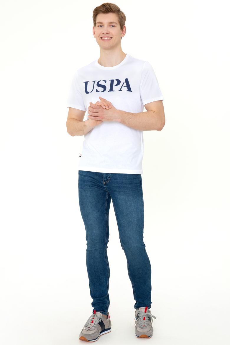 Erkek Beyaz Basic Bisiklet Yaka Tişört - 50248569007