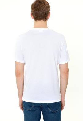 Erkek Beyaz Basic Bisiklet Yaka Tişört - 50248569007
