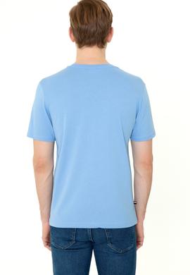 Erkek Koyu Mavi Basic Bisiklet Yaka Tişört - 50248569029