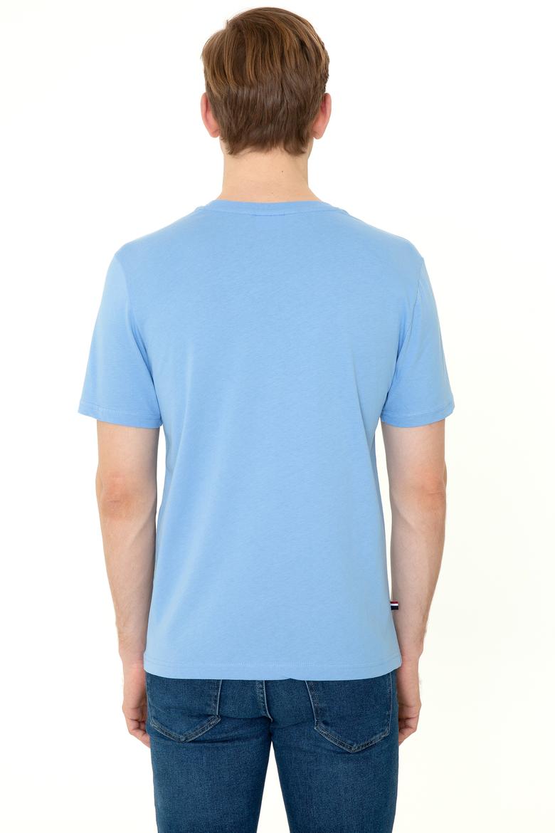 Erkek Koyu Mavi Basic Bisiklet Yaka Tişört - 50248569029