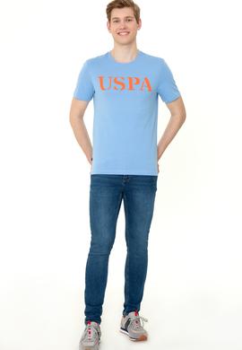 Erkek Koyu Mavi Basic Bisiklet Yaka Tişört - 50248569029