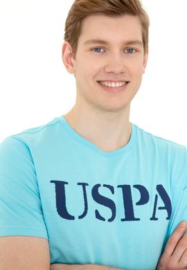 Erkek Turkuaz Basic Bisiklet Yaka Tişört - 50248569082