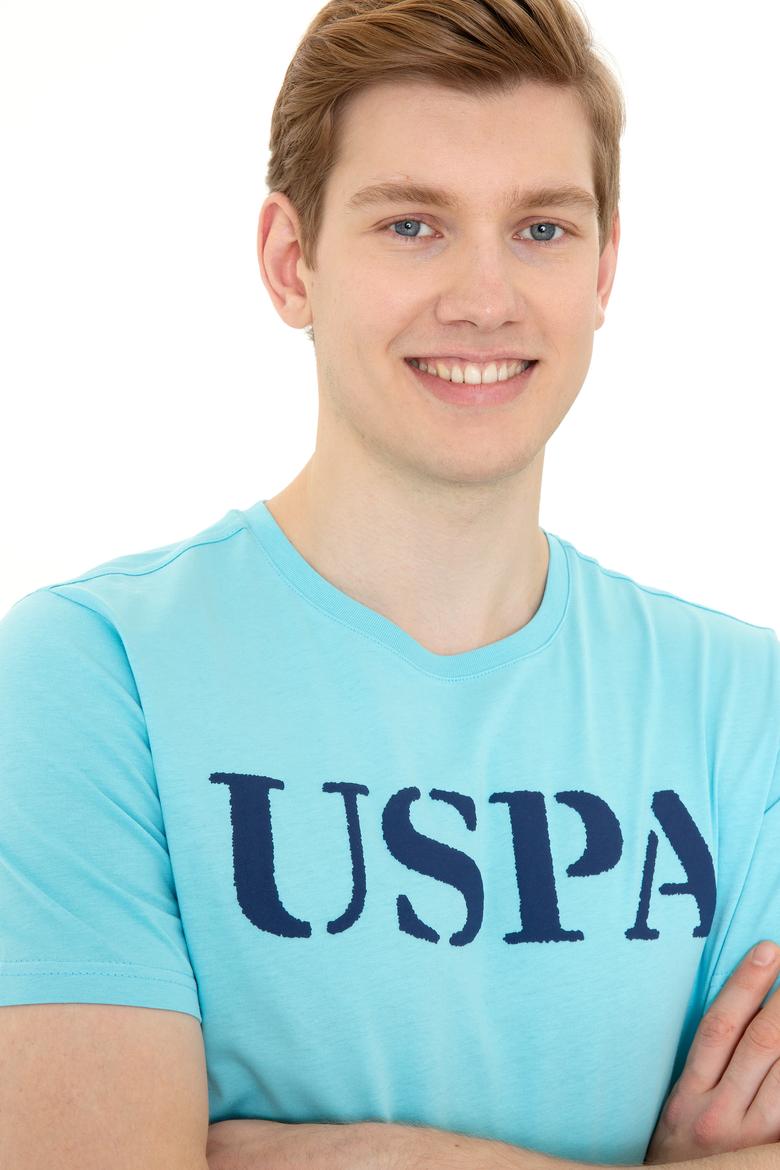 Erkek Turkuaz Basic Bisiklet Yaka Tişört - 50248569082