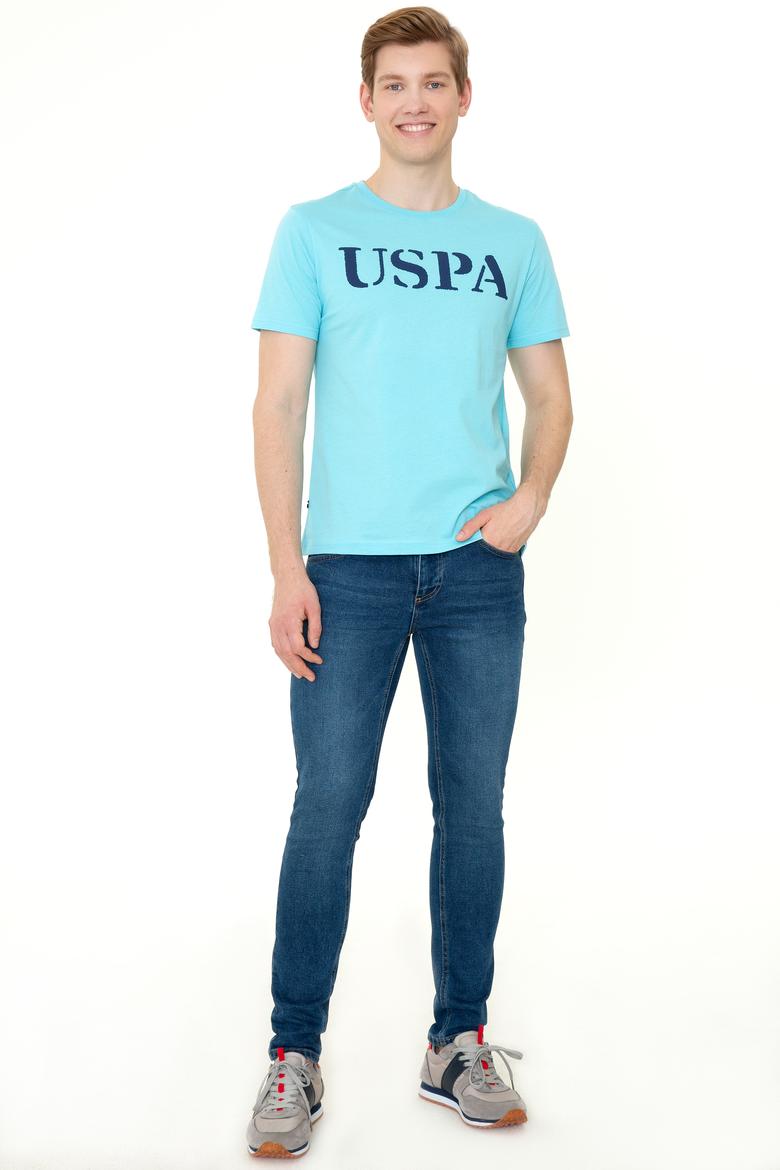 Erkek Turkuaz Basic Bisiklet Yaka Tişört - 50248569082