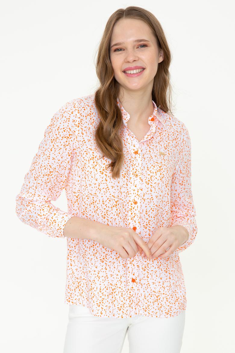 Kadın Turuncu Uzun Kollu Gömlek - 50247291013