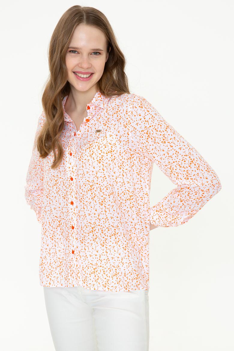 Kadın Turuncu Uzun Kollu Gömlek