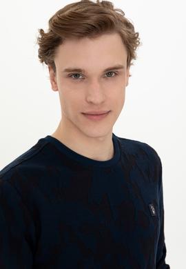 Erkek Lacivert Bisiklet Yaka Sweatshirt - 50241362019